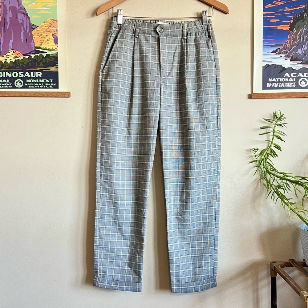 Vintage Inspired Plaid Brownie Womens Old Money Preppy Modern Indie Size S/M EUC